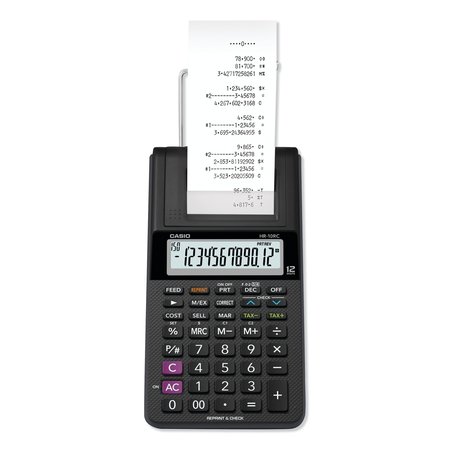 CASIO HR-10RC Handheld Portable Printing Calculator, Black Print, 1.6 Ln/Sec HR-10RC